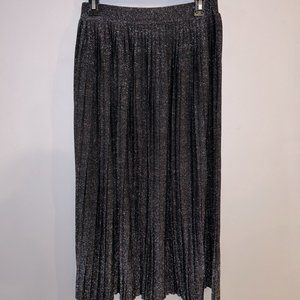 ✨ A New Day Pleated Shimmer Midi Skirt - S - Metallic Sparkle ✨